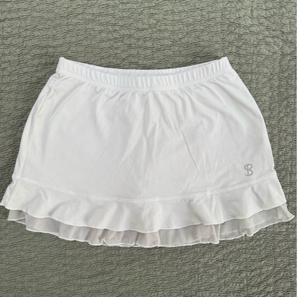 Elegant White Girl’s Sofibella Tennis skirt with Ruffle Detail - Picture 1 of 3